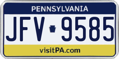 PA license plate JFV9585