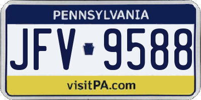 PA license plate JFV9588