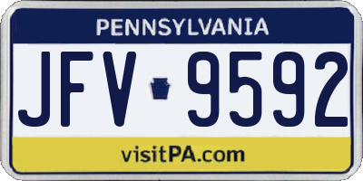 PA license plate JFV9592