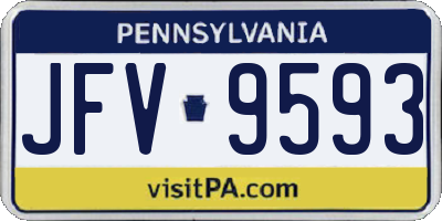 PA license plate JFV9593