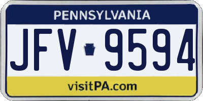 PA license plate JFV9594