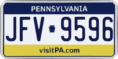 PA license plate JFV9596