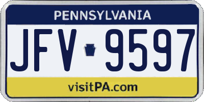 PA license plate JFV9597