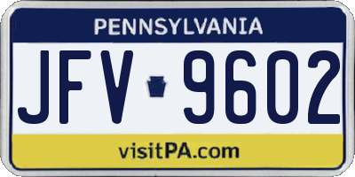 PA license plate JFV9602