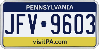 PA license plate JFV9603