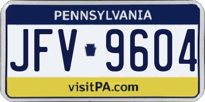PA license plate JFV9604