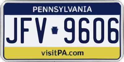 PA license plate JFV9606