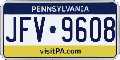 PA license plate JFV9608