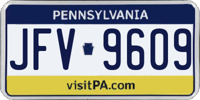 PA license plate JFV9609