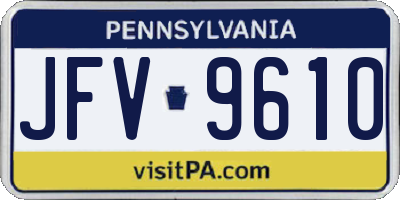 PA license plate JFV9610