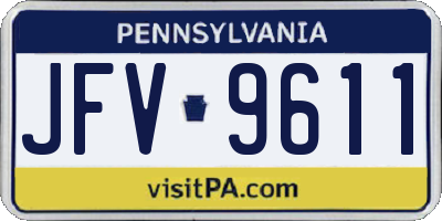 PA license plate JFV9611