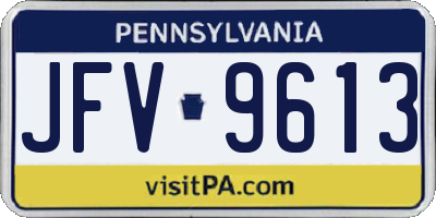 PA license plate JFV9613