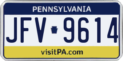 PA license plate JFV9614