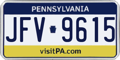 PA license plate JFV9615