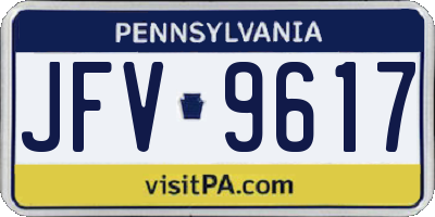 PA license plate JFV9617