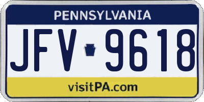 PA license plate JFV9618