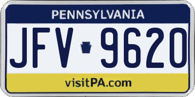 PA license plate JFV9620