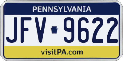 PA license plate JFV9622
