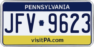 PA license plate JFV9623