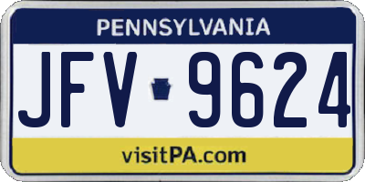 PA license plate JFV9624