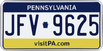 PA license plate JFV9625