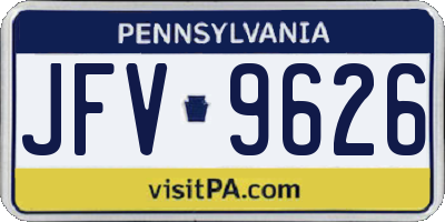 PA license plate JFV9626
