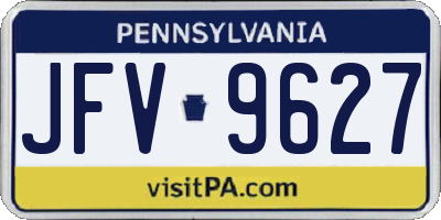 PA license plate JFV9627