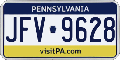 PA license plate JFV9628