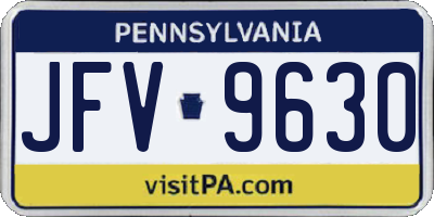 PA license plate JFV9630