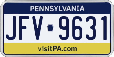 PA license plate JFV9631