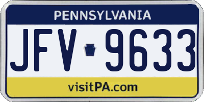 PA license plate JFV9633