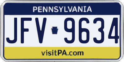 PA license plate JFV9634