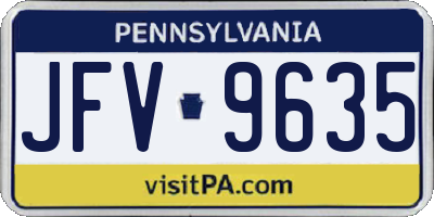 PA license plate JFV9635