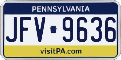 PA license plate JFV9636