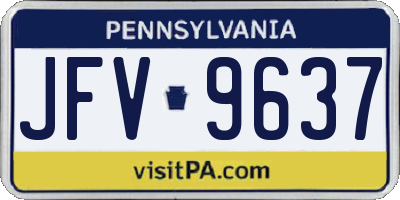 PA license plate JFV9637
