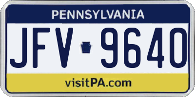 PA license plate JFV9640
