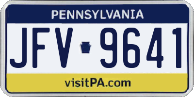 PA license plate JFV9641