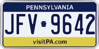 PA license plate JFV9642