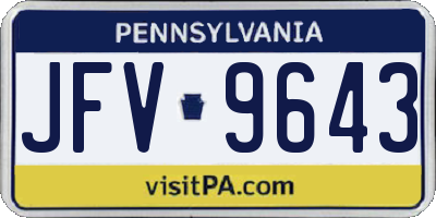 PA license plate JFV9643