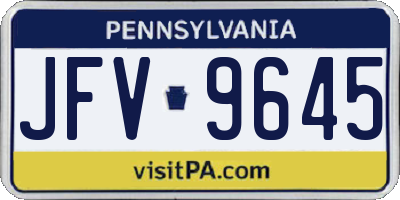 PA license plate JFV9645