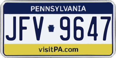 PA license plate JFV9647