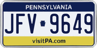 PA license plate JFV9649
