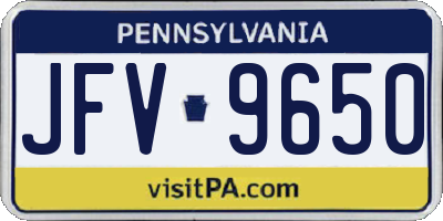 PA license plate JFV9650