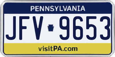 PA license plate JFV9653