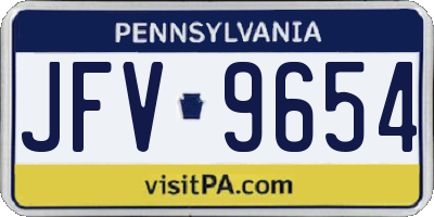 PA license plate JFV9654