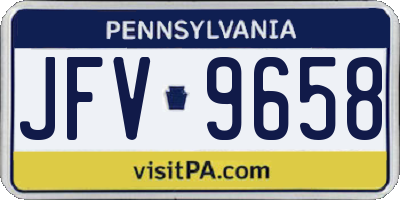 PA license plate JFV9658