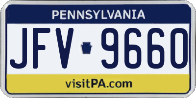 PA license plate JFV9660