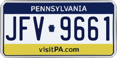 PA license plate JFV9661