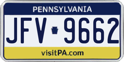 PA license plate JFV9662
