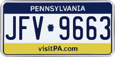 PA license plate JFV9663